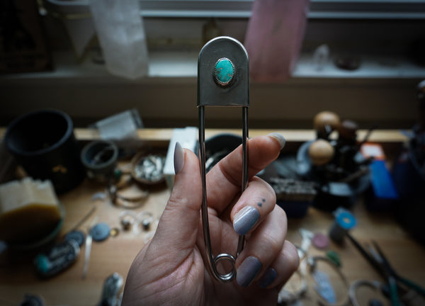 Safety Pin Turquoise
