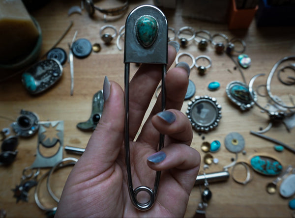 Safety Pin Turquoise