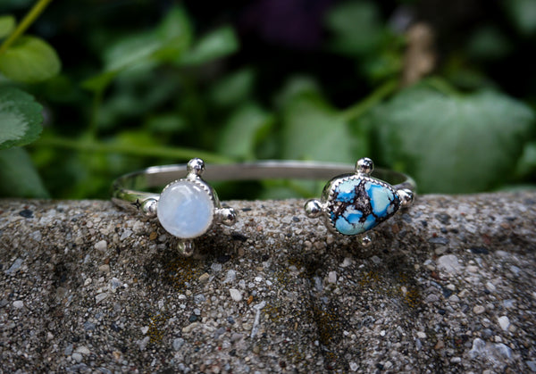 Crescent Cuff Turquoise & Moonstone