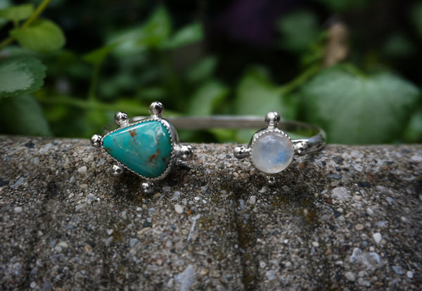 Crescent Cuff Turquoise & Moonstone