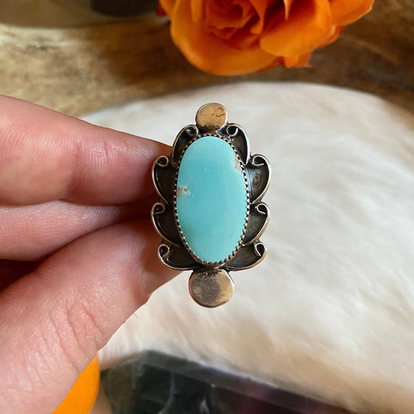Pilot Mountain Turquoise Ring Size 5 1/2