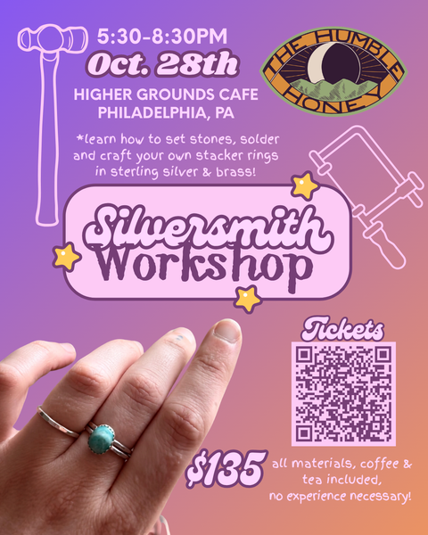 Sip & Solder|Beginner Silversmithing Workshop Oct. 28th Philly