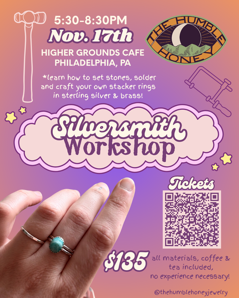 Sip & Solder|Beginner Silversmithing Workshop Nov. 17th Philly