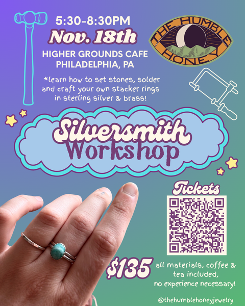 Sip & Solder|Beginner Silversmithing Workshop Nov. 18th Philly
