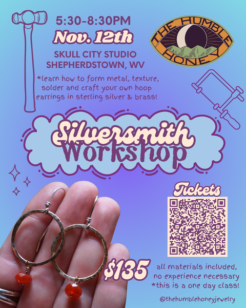 Silver & Solder|Beginner Silversmithing Workshop Nov. 12th Shepherdstown