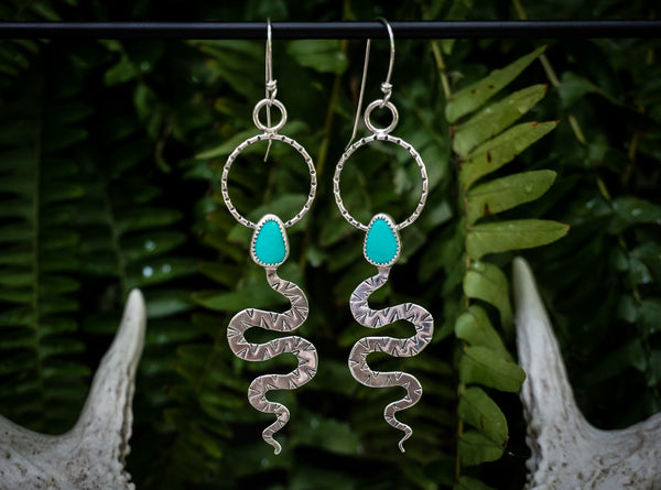 Rebirth Turquoise Snake Earrings