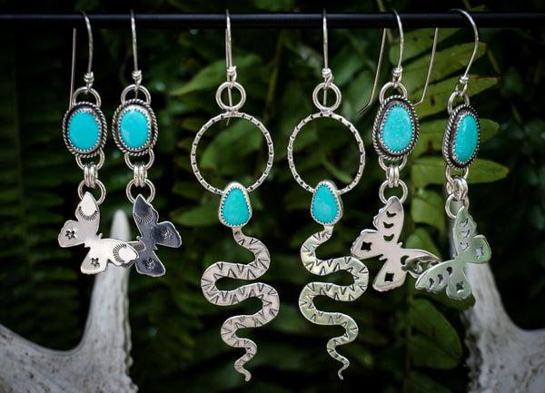 Rebirth Turquoise Snake Earrings