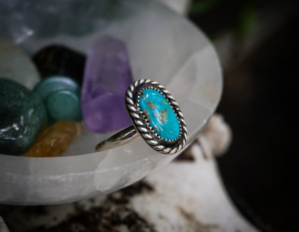 Turquoise Stacker Ring Size 8