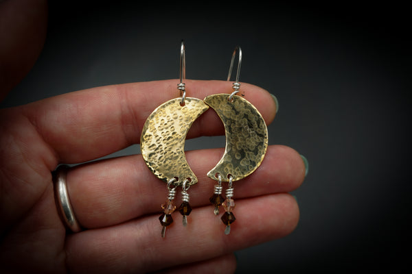 Brass & Silver Luna Earrings 2