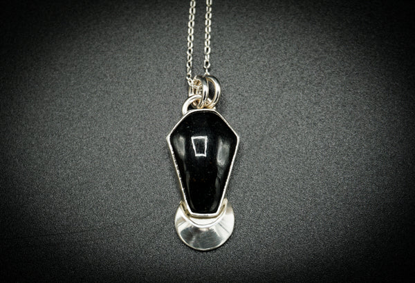 Black Tourmaline Coffin Luna Necklace