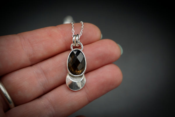 Smoky Quartz Luna Necklace