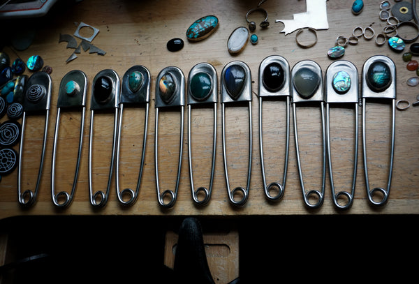 Safety Pin Turquoise