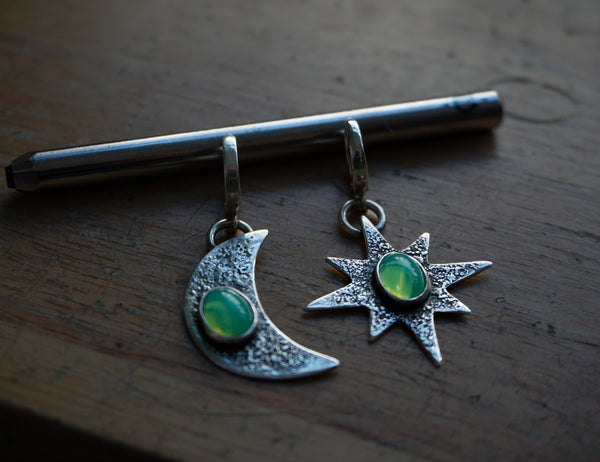 Uranium Glass Luna & Lucida Earrings