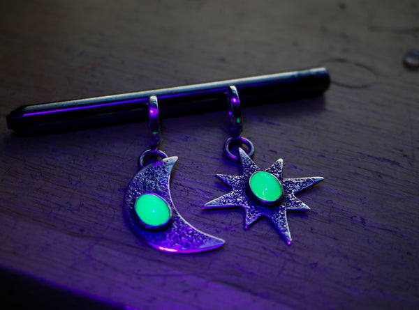 Uranium Glass Luna & Lucida Earrings