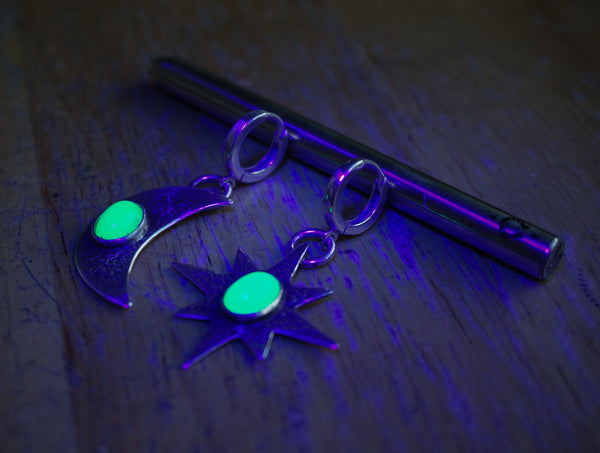 Uranium Glass Luna & Lucida Earrings