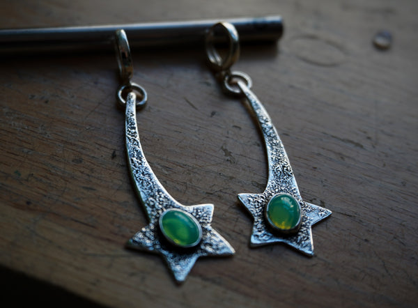 Uranium Glass Luna & Lucida Earrings