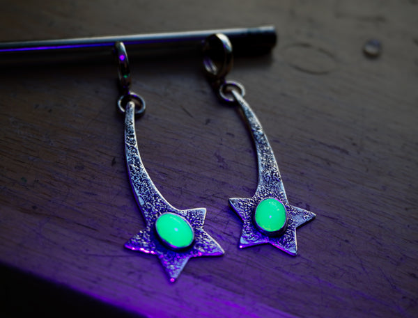 Uranium Glass Luna & Lucida Earrings