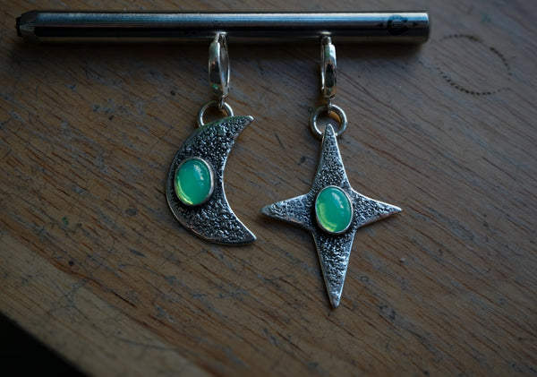 Uranium Glass Luna & Lucida Earrings