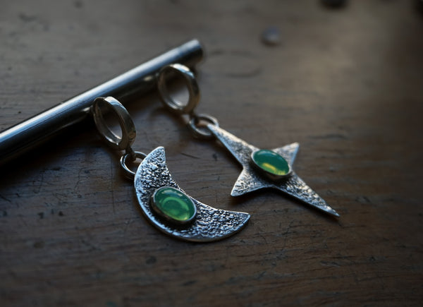 Uranium Glass Luna & Lucida Earrings