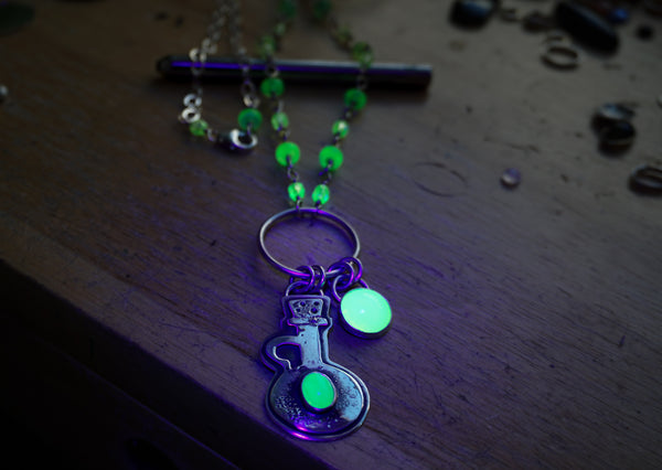 Uranium Glass Potion Kitchen Witchin' Necklace