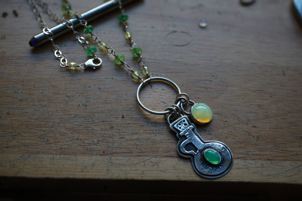 Uranium Glass Potion Kitchen Witchin' Necklace