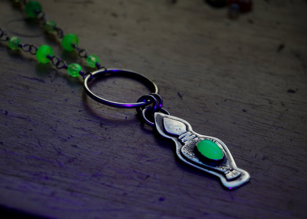 Uranium Glass Potion Kitchen Witchin' Necklace