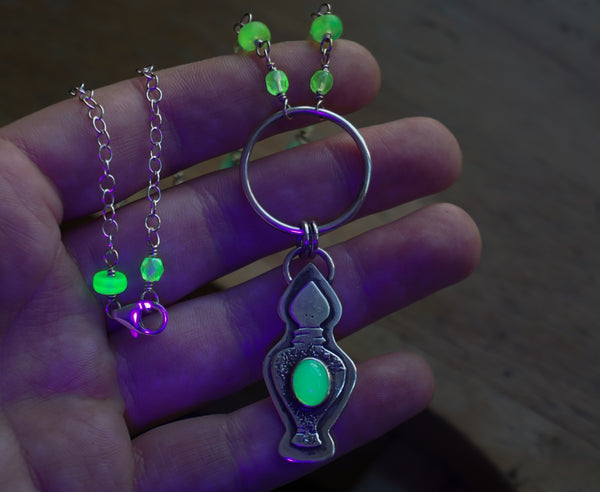 Uranium Glass Potion Kitchen Witchin' Necklace