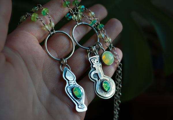 Uranium Glass Potion Kitchen Witchin' Necklace