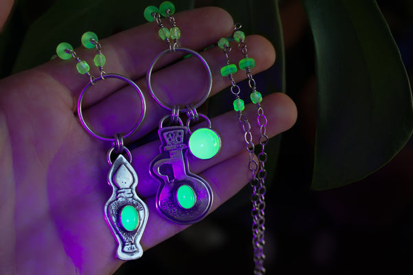 Uranium Glass Potion Kitchen Witchin' Necklace