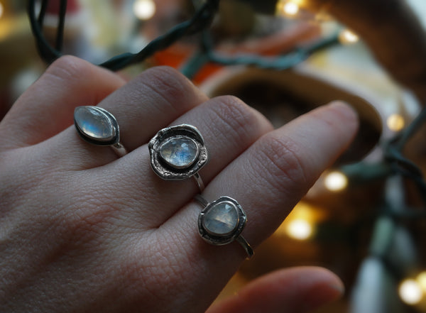Moonstone Eye Ring|Size 6.5