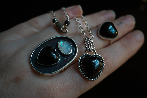 Black Onyx Heart Necklace