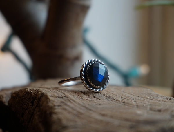 Faceted Labradorite Ring|Size 8