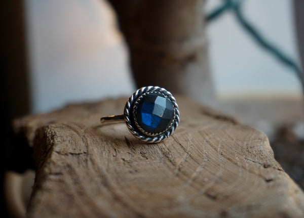 Faceted Labradorite Ring|Size 8