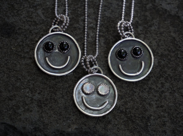 Smiley Face Moonstone Necklace