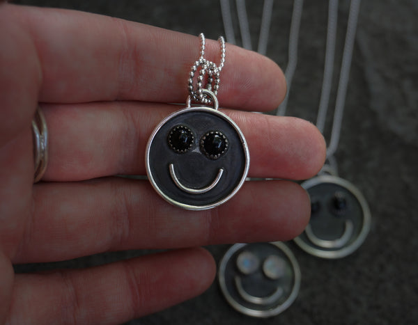 Smiley Face Onyx Necklace