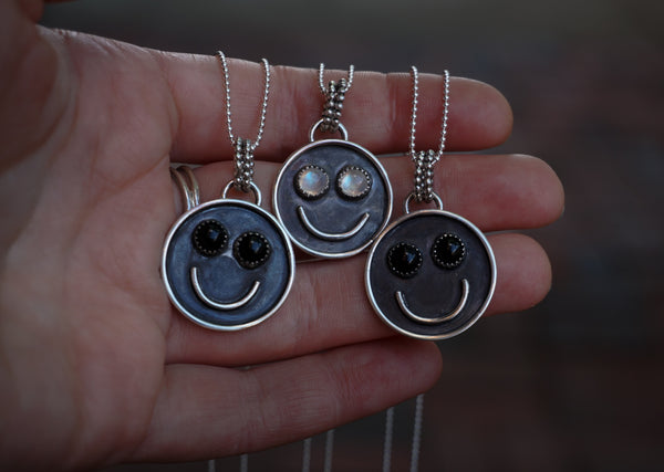 Smiley Face Onyx Ring Size 7 & 9