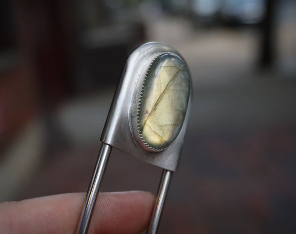 MADE TO ORDER Safety Pin with stone