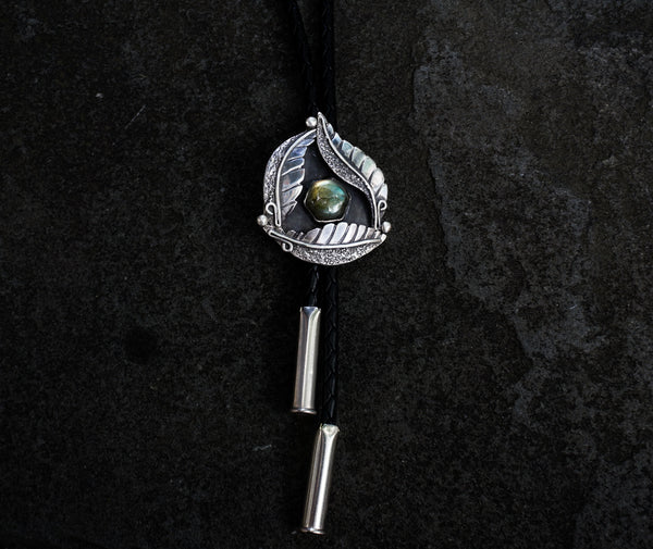 Feather Nest Labradorite Bolo Tie