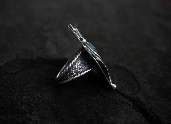 Feather Nest Labradorite Ring|Size 7