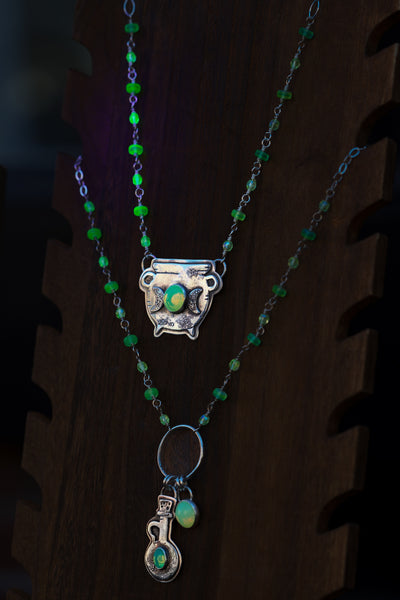 Uranium Glass Potion Kitchen Witchin' Necklace