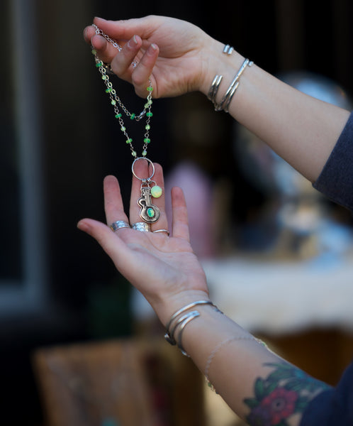 Uranium Glass Potion Kitchen Witchin' Necklace