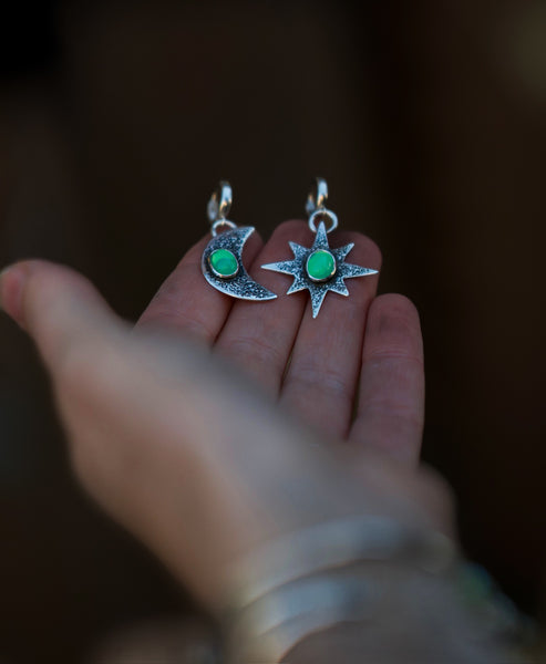 Uranium Glass Luna & Lucida Earrings