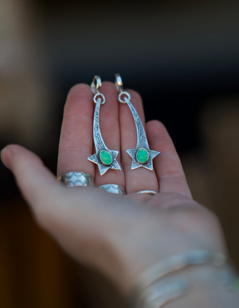 Uranium Glass Luna & Lucida Earrings