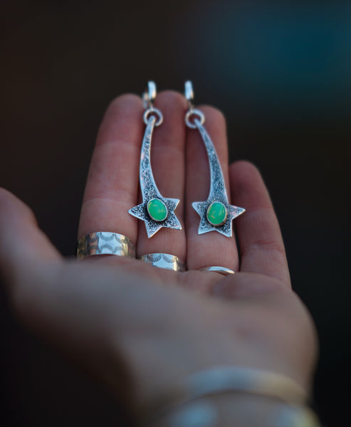 Uranium Glass Luna & Lucida Earrings