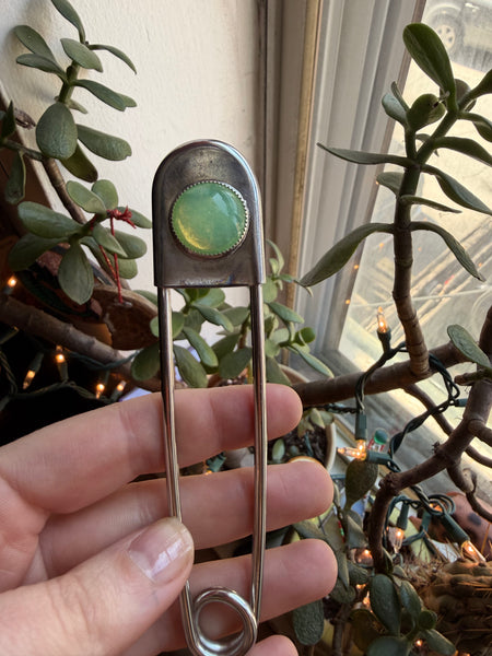 MADE TO ORDER Safety Pin with stone