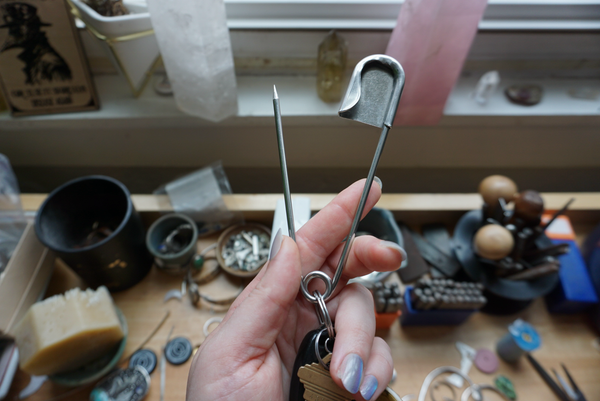 FUCK ICE Safety Pin Black Onyx MADE TO ORDER - The Humble Honey