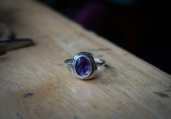 Pebble Stone Stacker Amethyst Size 7