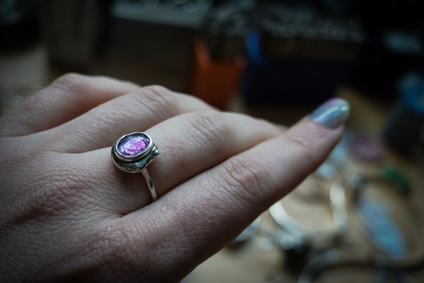 Pebble Stone Stacker Amethyst Size 7