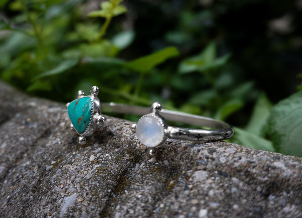 Crescent Cuff Turquoise & Moonstone