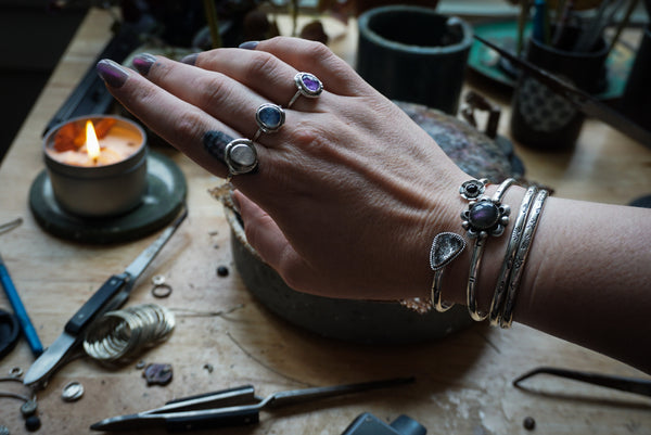 Lunar Compass Cuff Labradorite